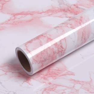 Maune Hub 60 cm Marble Foil Kitchen Stickers Oil-Proof Waterproof Self Adhesive Wallpaper Removable Sticker