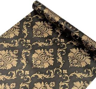 RoseCraft 600 cm Royal Damask Design Self Adhesive Wallpaper 28 sqft ( 45cm x 600cm ) Self Adhesive Sticker