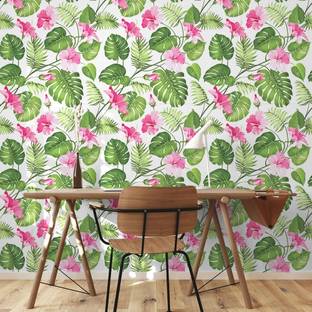 doodad Vinyl Floral & Botanical Green Wallpaper