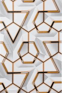 yes collections Vinyl Decorative Gold, White Wallpaper