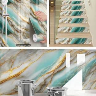 Tap2kaart 200 cm Aqua Bue waterproof Contact Paper Decorative Sticker (60x200cm) Self Adhesive Sticker