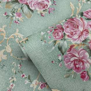 HOMEMATES Floral & Botanical Green Wallpaper