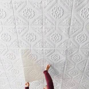 Onbet Embossed Floral & Botanical White Wallpaper