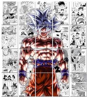 Goku Manga Collage Poster Set - Set of 20, 210 mm x 297 mm, Premium-Quality Posters, 300 GSM Paper, Dragon ball Posters For Anime Fans (Goku Manga 1) Paper Print