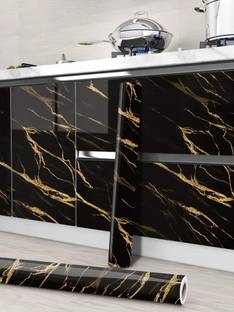 Onbet 200 cm Self Adhesive Glossy Marble Foil Waterproof Sticker For Kitchen And Home Self Adhesive Sticker