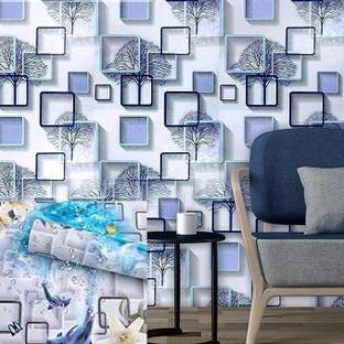FOKRIM Decorative Blue Wallpaper