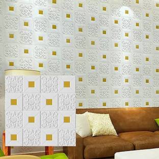 Nasmodo Paper, Fabric Decorative White, Gold Wallpaper