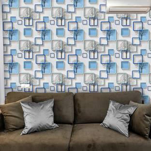 doodad Vinyl Abstract Blue Wallpaper
