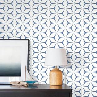 FOKRIM Vinyl Decorative Blue, White Wallpaper