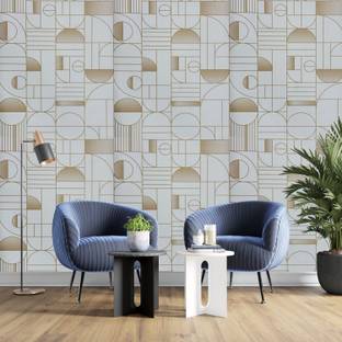 FOKRIM Vinyl Decorative Gold, White Wallpaper