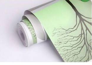 ASSBRI COLLECTIONS Vinyl Decorative Green, White, Grey Wallpaper