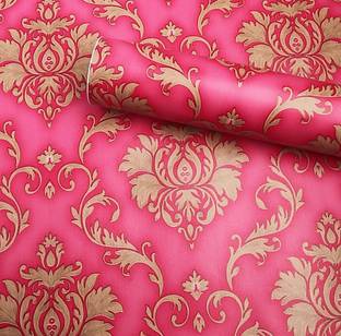 HOMEMATES Decorative Pink, Brown Wallpaper