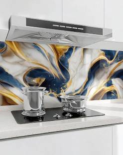 SIRTERIQ 400 cm Aluminium Removable Peel & Stick Waterproof Wallpaper Kitchen Marble Stickers Removable Sticker