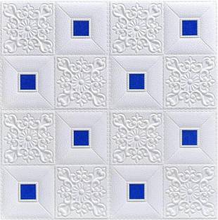 Yugam Decorative White, Blue Wallpaper