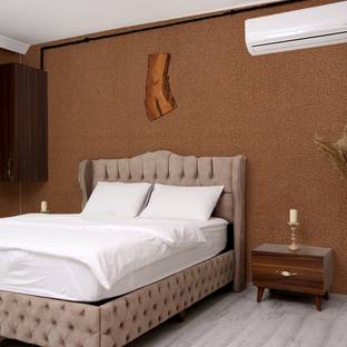 Wallmonks 300 cm Brown Fabric look Wallpaper for Walls | 45cm x 300cm-Covers 14.5 sq.ft Self Adhesive Sticker