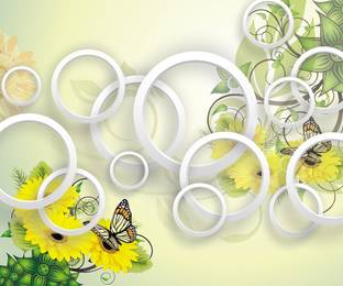 AMBEY DECOR Floral & Botanical Multicolor Wallpaper
