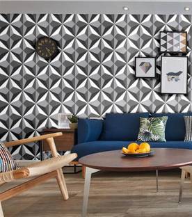 AURORA SHOPPE Vinyl Decorative Grey Wallpaper
