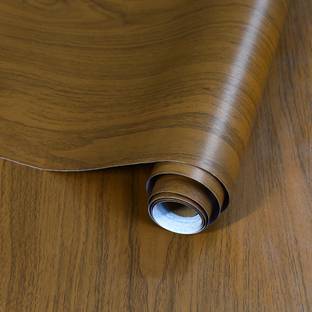 Anna Stella 304.8 cm Brown Wood Grain Waterproof Wallpaper (304.8 x 45.72 cm) Self Adhesive Sticker