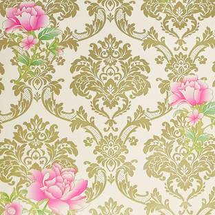 HOMEMATES Vinyl Floral & Botanical Gold Wallpaper