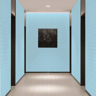 Floppy Embossed Architecture Blue Wallpaper