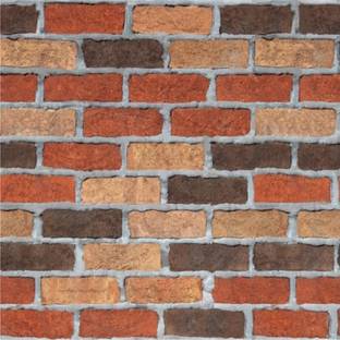 Flipkart SmartBuy 45 cm Nature Brown and Multi Brick Wallpaper ( 100 CM X 45 CM ) Self Adhesive Sticker