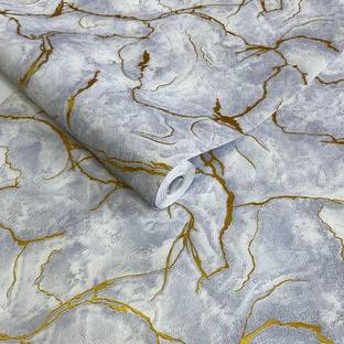ASSBRI COLLECTIONS Abstract White, Gold Wallpaper