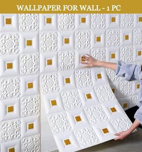 metreno Paper, Fabric Decorative Gold, White Wallpaper