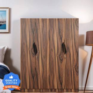Mintwud from Pepperfry Maya 4 Door Wooden Wardrobe/Wooden Almirah With Shelf Storage For Bedroom/Home Engineered Wood 4 Door Wardrobe