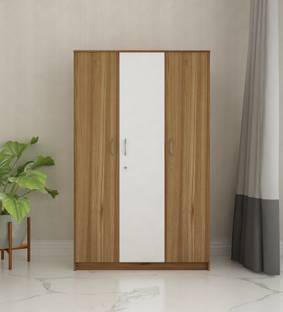 SIVOM Grover Multipurpose 3 Door Wardrobe / Spacious Shelves with Hanging Rail Engineered Wood 3 Door Wardrobe