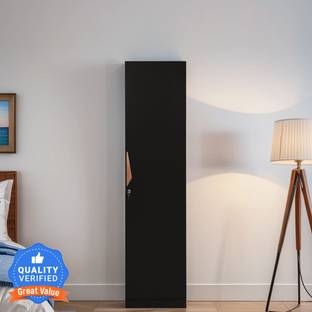 Mintwud from Pepperfry Maya 1 Door Wardrobe in Wenge Finish Engineered Wood 1 Door Wardrobe