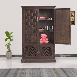 Tamannaartpalace Solid Sheesham Wood Florentine 4 Door Wardrobe/Bookshelf for Home, Pre-Assembled Solid Wood 4 Door Wardrobe