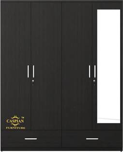 CASPIAN Wooden Almirah for Clothes and Stacking space -Home Furniture Storage Engineered Wood 4 Door Wardrobe