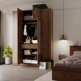 Wakefit Gingham Engineered Wood 4 Door Wardrobe