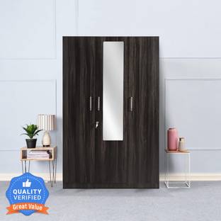 Wakefit Gingham Engineered Wood 3 Door Wardrobe