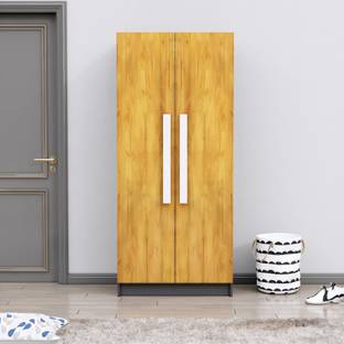 Hexa Red Wooden Wardrobe with 1 Drawer & Huge Space 3 Year Warranty Engineered Wood 2 Door Wardrobe