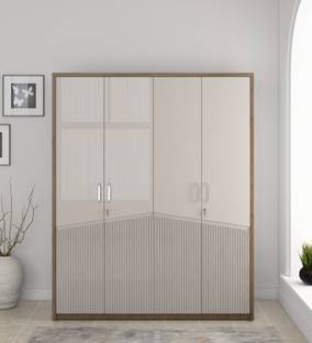 SPACEWOOD Engineered Wood 4 Door Wardrobe