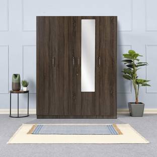 Wakefit Gingham Engineered Wood 4 Door Wardrobe