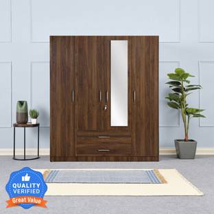 Wakefit Organza Plus Engineered Wood 4 Door Wardrobe