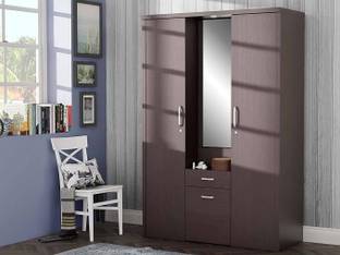 CASPIAN Wooden Almirah for Clothes and Stacking space -Home Furniture Storage Engineered Wood 3 Door Wardrobe