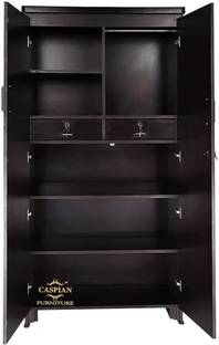 CASPIAN Wooden Almirah for Clothes and Stacking space -Home Furniture Storage Engineered Wood 2 Door Wardrobe