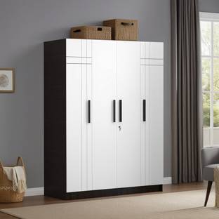 Trevi Mustang (Almirah/Almari/Cupboard) Engineered Wood 4 Door Wardrobe