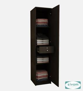 SIVOM Jennifer Multipurpose Single Door Wardrobe / Spacious Shelves with Hanging Rail Engineered Wood 1 Door Wardrobe
