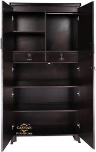 CASPIAN Wooden Almirah for Clothes and Stacking space -Home Furniture Storage Engineered Wood 2 Door Wardrobe
