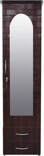 CASPIAN Wooden Almirah for Clothes and Stacking space -Home Furniture Storage Engineered Wood 1 Door Wardrobe