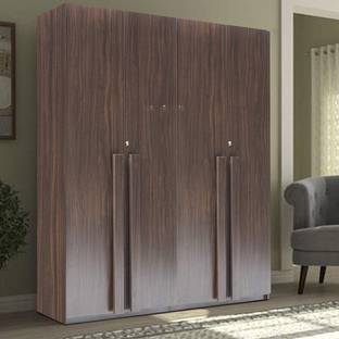 CASPIAN Wooden Almirah for Clothes and Stacking space -Home Furniture Storage Engineered Wood 4 Door Wardrobe
