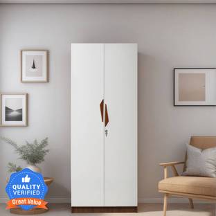 Mintwud from Pepperfry Maya 2 Door Wooden Wardrobe/Wooden Almirah With Shelf Storage For Bedroom/Home Engineered Wood 2 Door Wardrobe