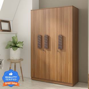 A GLOBIA CREATIONS Winslet Engineered Wood 3 Door Wardrobe