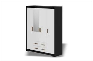 WC White Cedar Engineered Wood 4 Door Wardrobe (color =white,black) Engineered Wood 4 Door Wardrobe