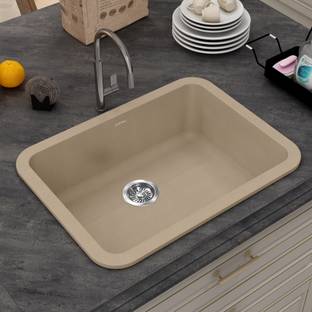 Plantex Quartz Sink For Kitchen/UV Protected Kitchen Sink/Single Bowle Sink(18X24 Inch) Under Counter Basin