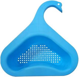 DHARMISHO ,Drain Basket Sink Drain Rack Hangs on Faucet,Fits All Sinks (2) Swan Drain Basket Sink,Kitchen Multi-Function Triangular Swan Shape Sink Basket Corner Basin